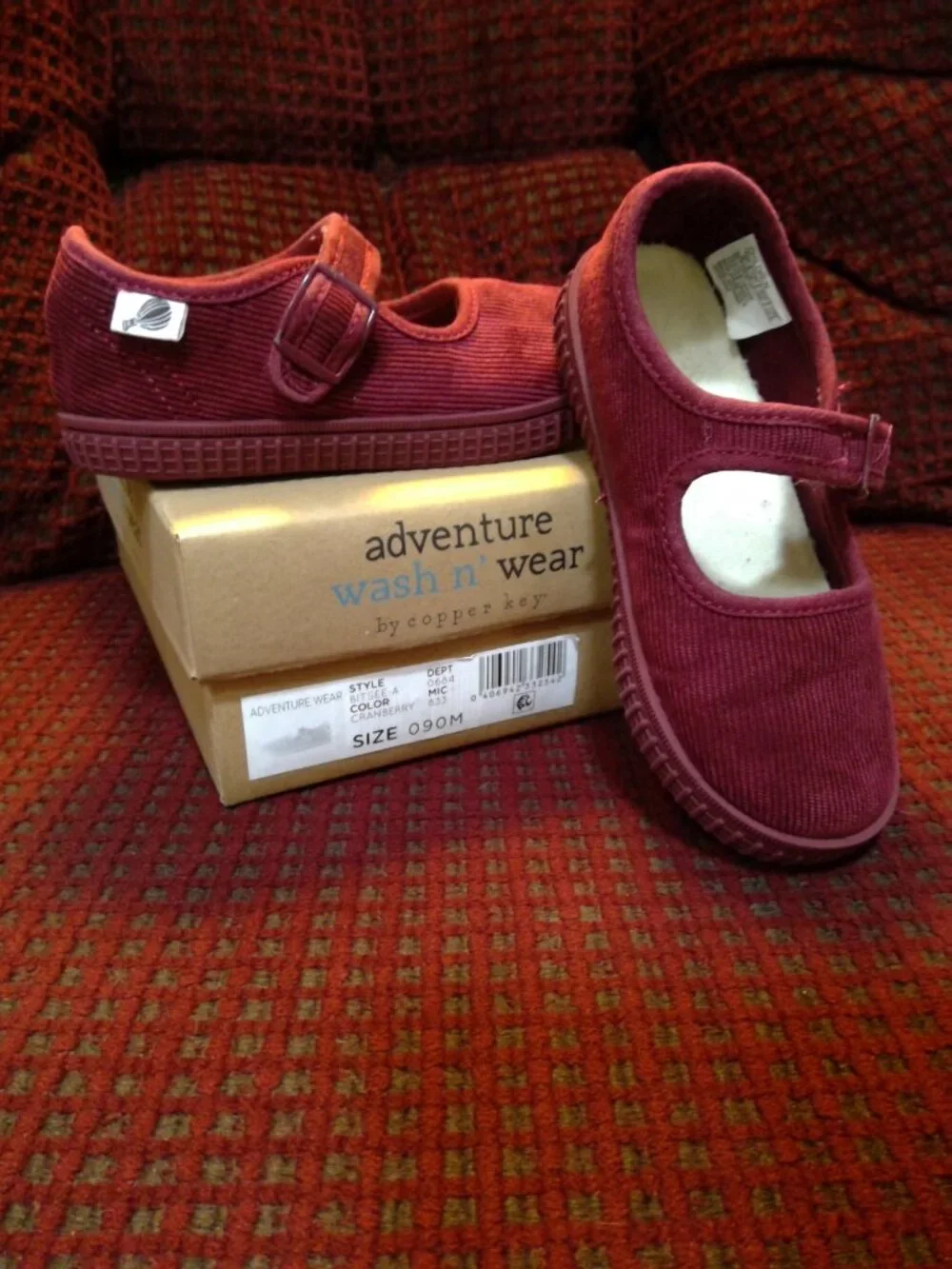 Kids Mary Jane Shoes in Light Mint and Burgundy -